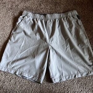 Speedo Hybrid Athletic Shorts Elastic Waist Activewear‎ Gray Mens Size L 0171
